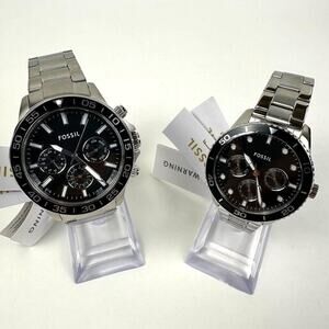 Fossil Couple Set His & Hers Multifunction Stainless Steel Watch BQM2753SET $380